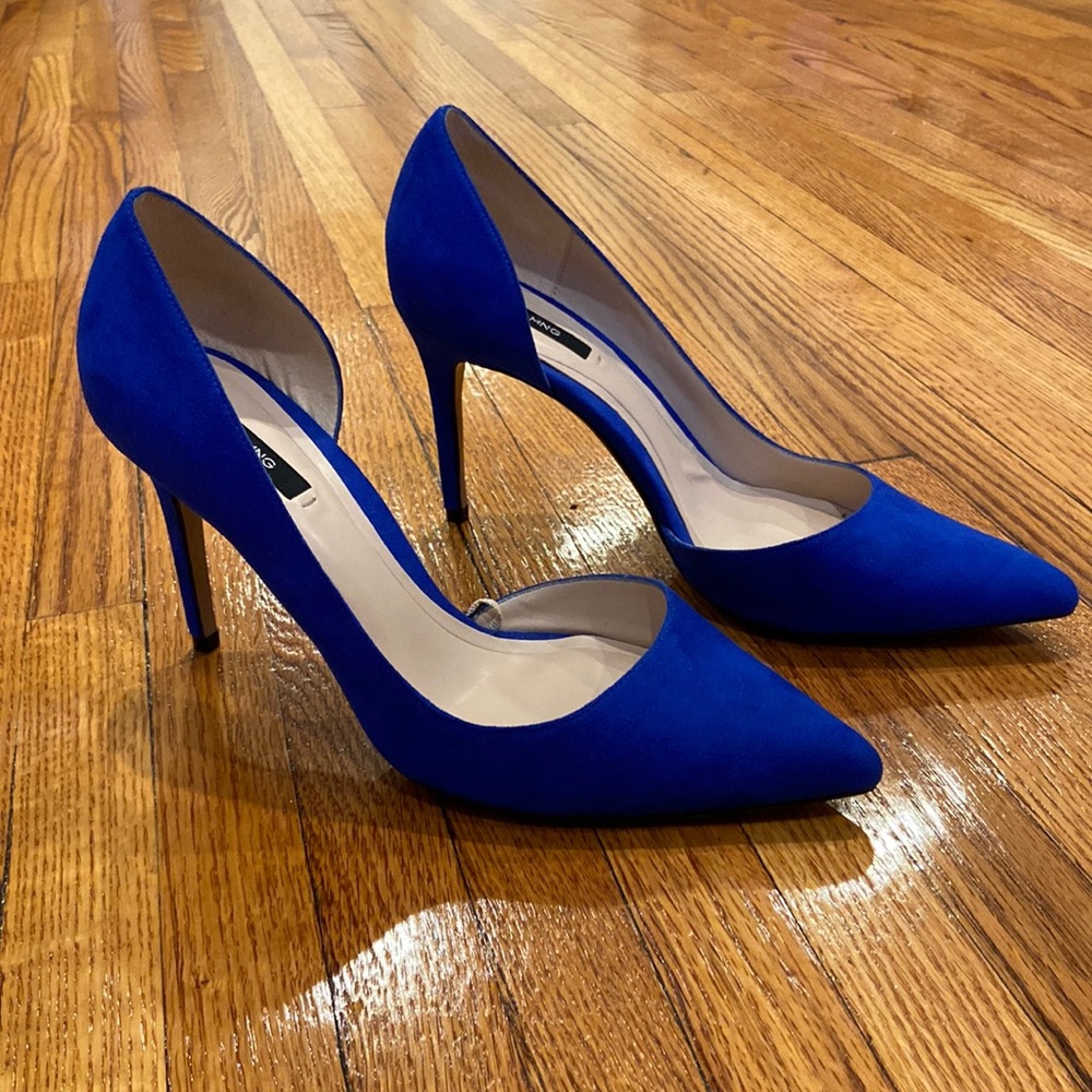 NWT- Mango - Royal Blue Asymmetric stiletto heels